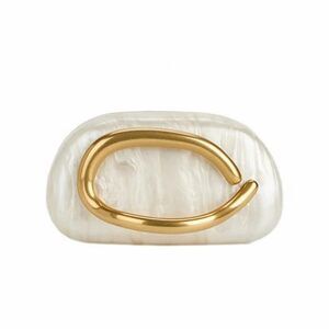 Beige Acrylic Clutch for Weddings and Parties